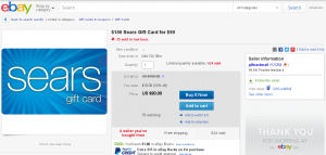 10 percent off sears gift card