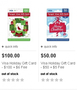 target visa holiday gift card